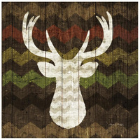Southwest Lodge Deer II -Paper Art-26"x26"