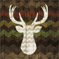 Southwest Lodge Deer II -Paper Art-38"x38"