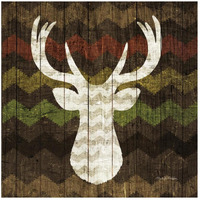 Southwest Lodge Deer II -Paper Art-42"x42"