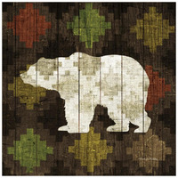 Southwest Lodge Bear -Paper Art-20"x20"