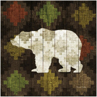 Southwest Lodge Bear -Paper Art-32"x32"