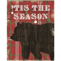 Simple Living Holiday Bear -Paper Art-18"x22"