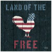 American Farm Rooster -Paper Art-26"x26"