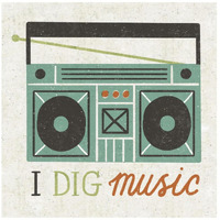 Retro Desktop Boom Box -Paper Art-42"x42"