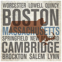 Massachusetts -Paper Art-26"x26"