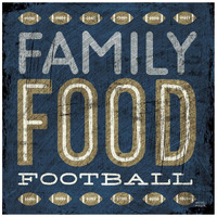 Football I Blue -Paper Art-20"x20"