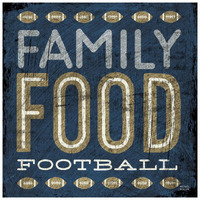 Football I Blue -Paper Art-26"x26"