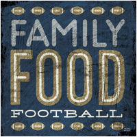 Football I Blue -Paper Art-32"x32"
