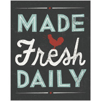 Retro Diner Made Fresh Daily -Paper Art-22"x26"