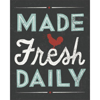 Retro Diner Made Fresh Daily -Paper Art-24"x30"