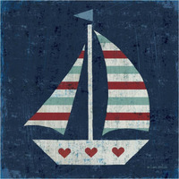 Nautical Love Sail Boat -Paper Art-38"x38"