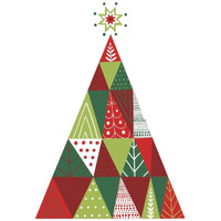 Geometric Holiday Trees I -Paper Art-42"x42"