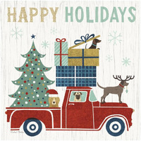 Holiday on Wheels III -Paper Art-20"x20"