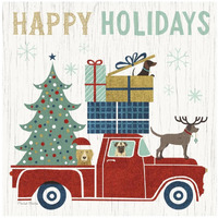 Holiday on Wheels III -Paper Art-26"x26"