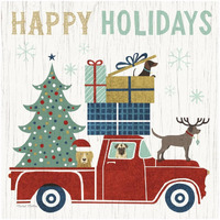 Holiday on Wheels III -Paper Art-32"x32"