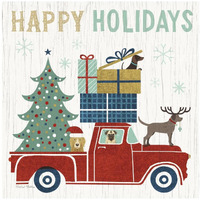 Holiday on Wheels III -Paper Art-42"x42"