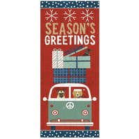 Holiday on Wheels XII Panel -Paper Art-19.2"x42"
