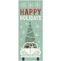 Holiday on Wheels XIII Panel -Paper Art-14"x32"
