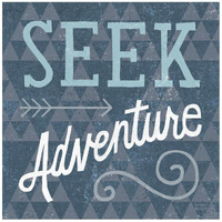 Mod Triangles Seek Adventure Blue -Paper Art-20"x20"