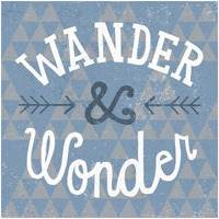 Mod Triangles Wander and Wonder Blue -Paper Art-32"x32"