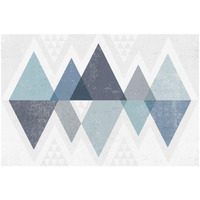 Mod Triangles II Blue -Paper Art-32"x22"