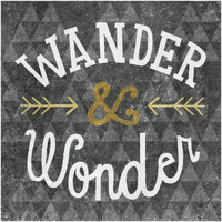 Mod Triangles Wander and Wonder Gold -Paper Art-20"x20"