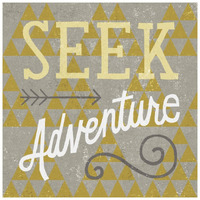 Mod Triangles Seek Adventure Retro -Paper Art-26"x26"