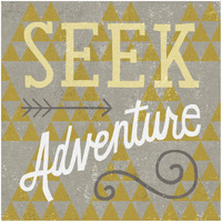 Mod Triangles Seek Adventure Retro -Paper Art-32"x32"