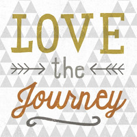 Mod Triangles Love the Journey Retro -Paper Art-38"x38"