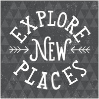 Mod Triangles Explore New Places -Paper Art-26"x26"