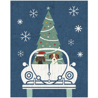 Holiday on Wheels XIII Navy -Paper Art-24"x30"