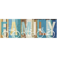 Beachscape Bicycle Family -Paper Art-56"x20"