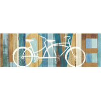 Beachscape Tandem Bicycle Love -Paper Art-38"x14"