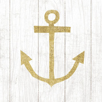Beachscape III Anchor Gold Neutral -Paper Art-38"x38"