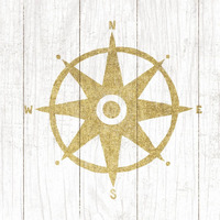 Beachscape IV Compass Gold Neutral -Paper Art-38"x38"