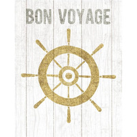 Beachscape VI Helm Quote Gold Neutral -Paper Art-24"x30"