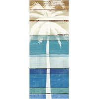 Beachscape Palms V -Paper Art-26"x62"