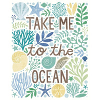 Under Sea Treasures IV Sea Glass -Paper Art-22"x26"