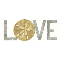 Under Sea Treasures Love Gold Neutral -Paper Art-62"x26"