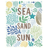 Under Sea Treasures III Sea Glass -Paper Art-24"x30"