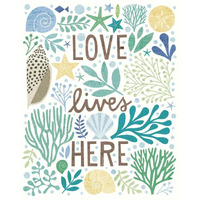 Under Sea Treasures II Sea Glass -Paper Art-18"x22"