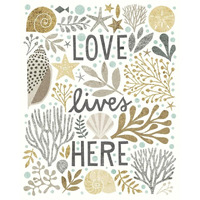 Under Sea Treasures II Gold Neutral -Paper Art-24"x30"