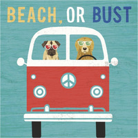 Beach Bums Bus -Paper Art-38"x38"