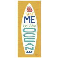 Beach Bums Surf Board IV -Paper Art-18"x42"