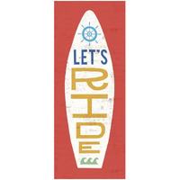 Beach Bums Surf Board III -Paper Art-14"x32"