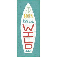 Beach Bums Surf Board I -Paper Art-26"x62"