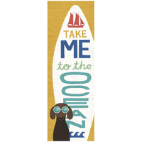 Beach Bums Dachshund Surf Board -Paper Art-20"x56"