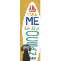Beach Bums Dachshund Surf Board -Paper Art-26"x74"