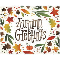 Harvest Time Autumn Greetings -Paper Art-30"x24"