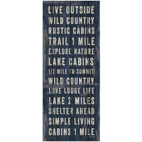 Simple Living Blue Panel I -Paper Art-14"x32"